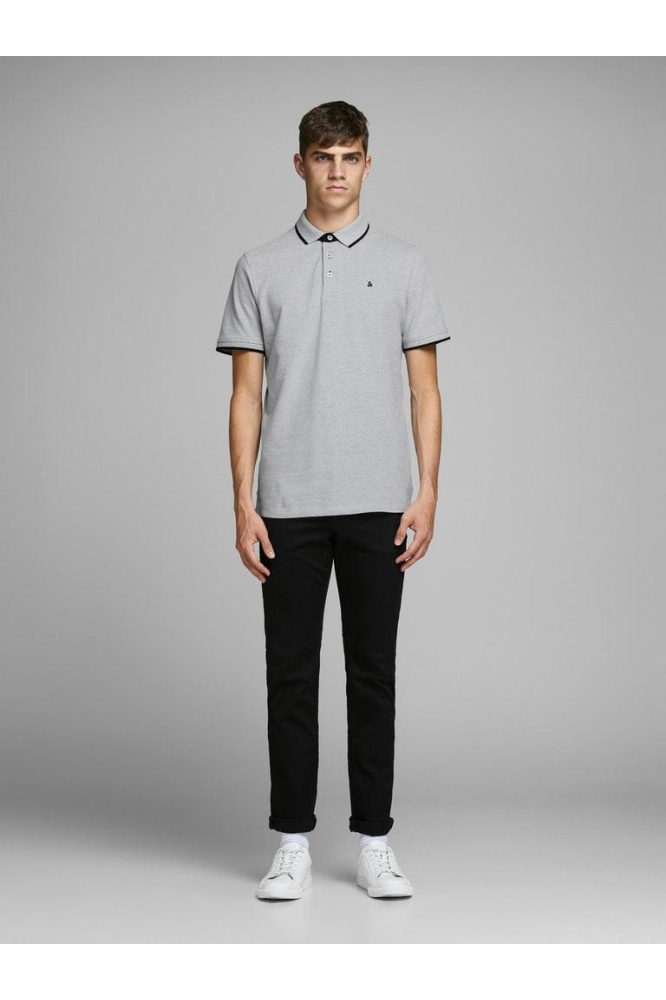 JJEPAULOS POLO SS NOOS 12136668 Light Grey Melange